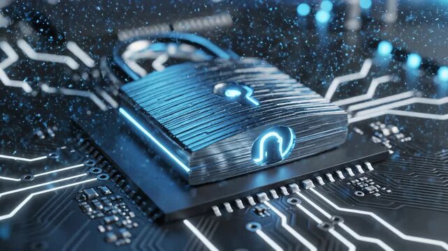 Digital padlock on circuit board
