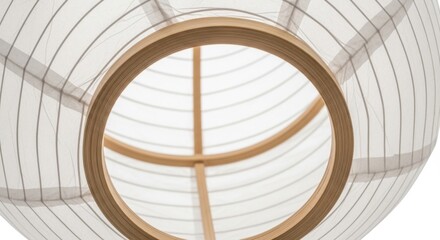 Obraz premium Circular Wooden Ring Inside White Fabric Lantern