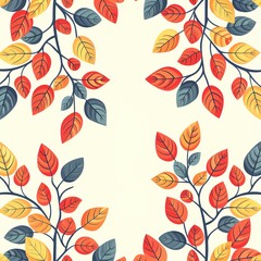 Obraz premium Autumn Leaves Repeating Pattern with Vibrant Fall Colors