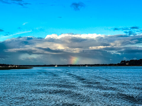 Rainbow Over Sailboats on Skull Creek, Hilton Head Island