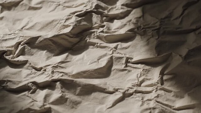 Crumpled, uneven beige paper surface with shadows and creases, textured and aged appearance