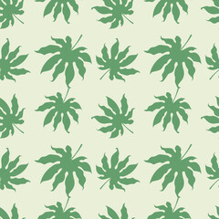 Fototapeta premium Trendy seamless tropical pattern with exotic leaves and plants jungle