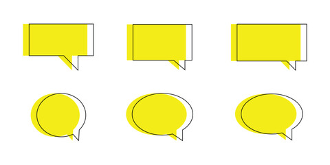 Yellow 3d shape massage box icon set on white background. Vector isolated reply icon set on white background. EPS 10. 
