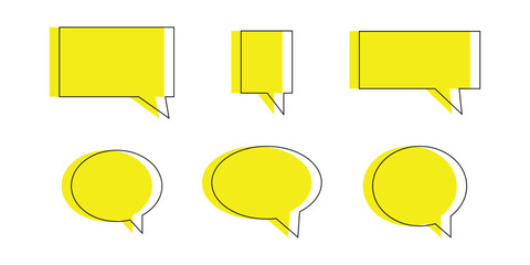 Yellow 3d shape massage box icon set on white background. Vector isolated reply icon set on white background. EPS 10. 