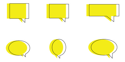 Yellow 3d shape massage box icon set on white background. Vector isolated reply icon set on white background. EPS 10. 