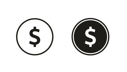 Obraz premium Dollar Sign Icon Vector for Money and Finance, currency icon, cash symbol, payment icon, financial vector 