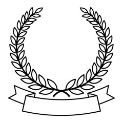 Elegant laurel wreath with ribbon banner for awards and achievements