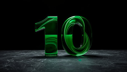 Numerology Spotlight: A captivating artistic rendition showcases the number 10, exuding a vibrant interplay of light and shadow, and embodying the essence of numerical elegance.