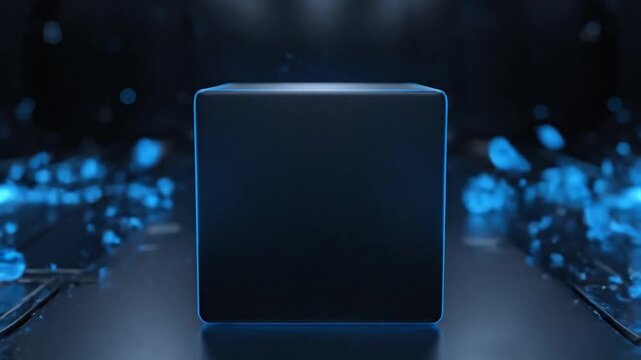 Blue smoke transforms dark server room into futuristic scene with glowing lights and technology