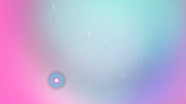 Pastel colored background with a small blue circle.
