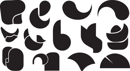 Fototapeta premium Abstract black shapes on a white background illustration design