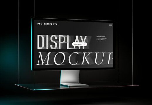 Realistic Desktop Screen Mockup for Web Design Portfolio Showcase