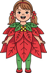 Fototapeta premium Little girl dressed as a leaf.