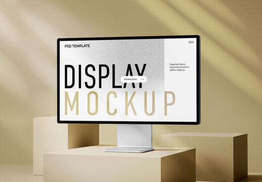 Realistic Desktop Screen Mockup for Web Design Portfolio Showcase