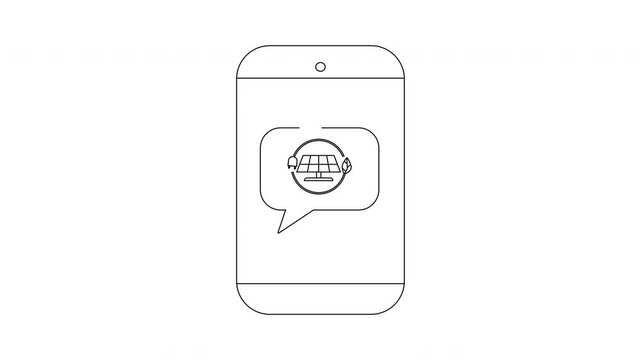 Mobile App Chatbot Icon Animation - Technology and Communication.