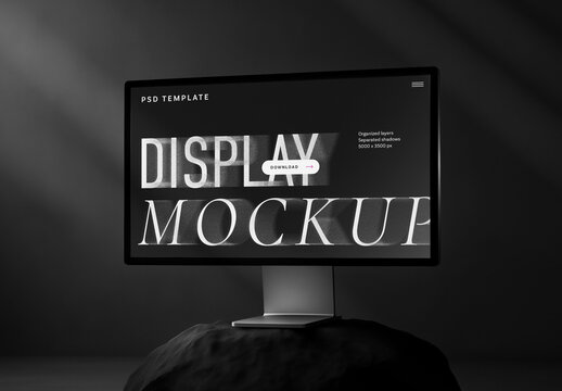Realistic Desktop Screen Mockup for Web Design Portfolio Showcase