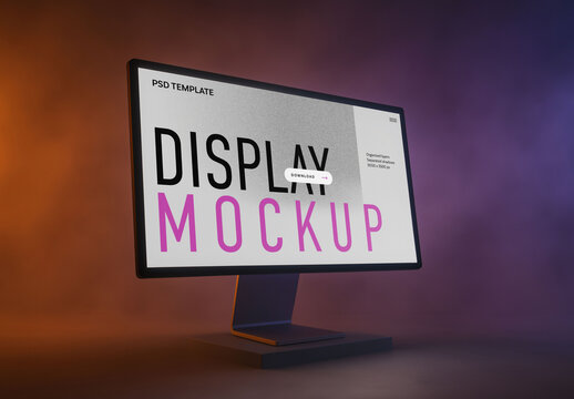 Realistic Desktop Screen Mockup for Web Design Portfolio Showcase