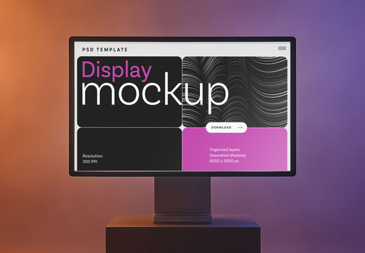 Realistic Desktop Screen Mockup for Web Design Portfolio Showcase