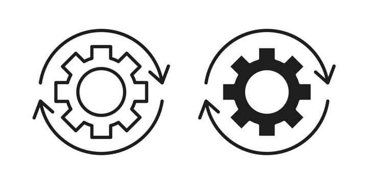 Continuous changes icon. simple thin line icon vector illustration pack on white