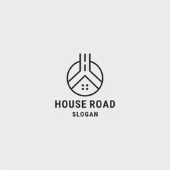House road logo template vector illustration design