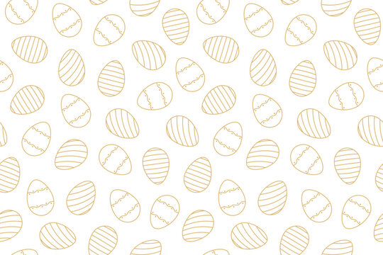 Seamless golden Easter Egg Pattern Vector