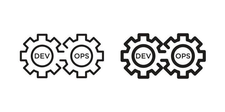 Dev ops icon. simple thin line icon vector illustration pack on white