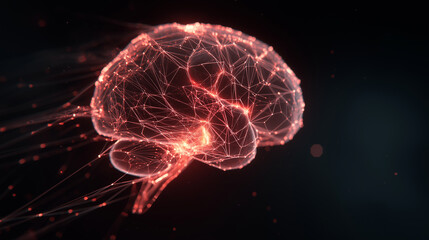 An abstract topological map of a digital brain and artificial intelligence connections.