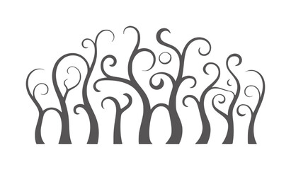 Obraz premium Black and abstract swirling vine branches forming an arch