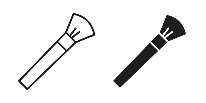 Makeup brush icon. simple thin line icon vector illustration pack on white