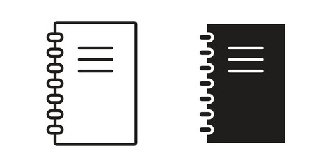 Notebook icon. simple thin line icon vector illustration pack on white