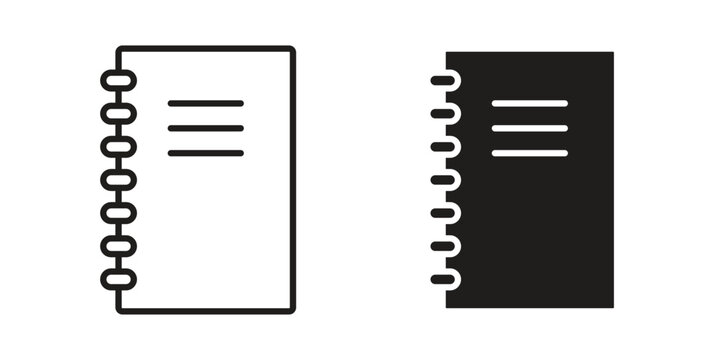 Notebook icon. simple thin line icon vector illustration pack on white