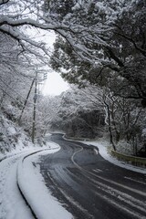 茨城県笠間市　愛宕神社の雪景色