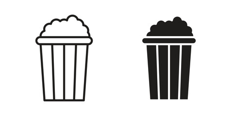 Popcorn icon. simple thin line icon vector illustration pack on white