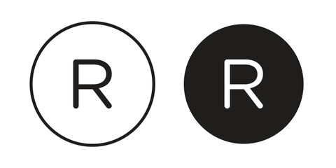 Registered trademark icon. simple thin line icon vector illustration pack on white