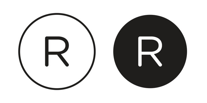 Registered trademark icon. simple thin line icon vector illustration pack on white