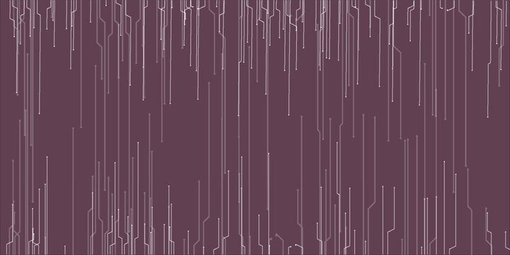 Abstract digital background with light purple lines resembling circuit board traces or falling code on a dark plum backdrop.
