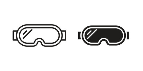 Ski goggles icon. simple thin line icon vector illustration pack on white