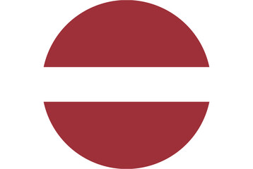 Latvian flag in a circle, national symbol of Latvia, European country emblem