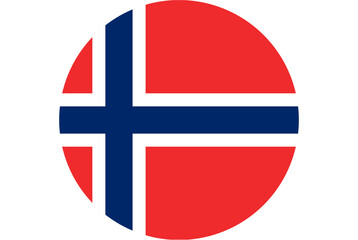 Fototapeta premium Circular Norwegian flag emblem with a clean, modern design and vibrant colors