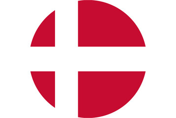 Obraz premium Danish flag emblem in a circle, representing Denmark's national identity and pride