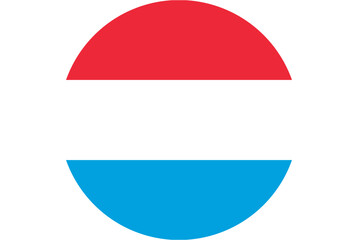 Circular Luxembourg flag emblem, a symbol of national pride and European identity