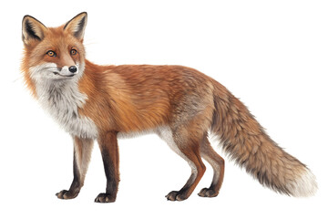 Obraz premium Realistic Fox Isolated on White Background
