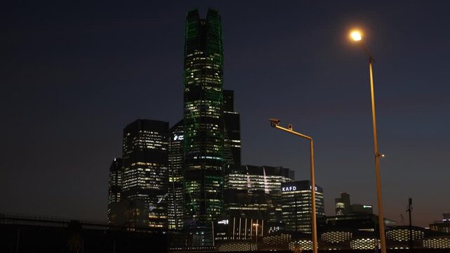 Riyadh, Saudi Arabia - Feb 13 2026, King Abdullah Financial District  , KAFD business towers 4K video