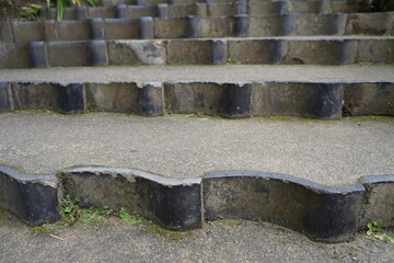 [Japan] The stairs decorated with tiles in Hokoku-ji Temple (Kamakura city, Kanagawa)