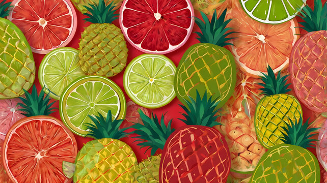 citrus seamless pattern