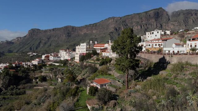 Quiet mountain village of Tejeda in Gran Canaria sunshine