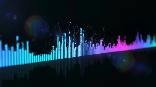 Music Beats Intro, Vibrant rhythm-synced intro with colorful waveforms and pulsing lights, ideal for DJs, music channels, or festival promos