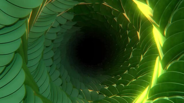 Green 3d Scarry Tunnel Animation