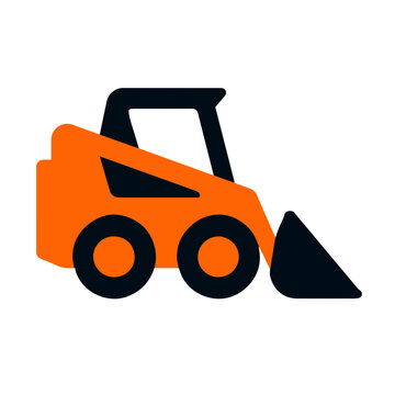 Flat Vector Icon of Skid Steer Loader