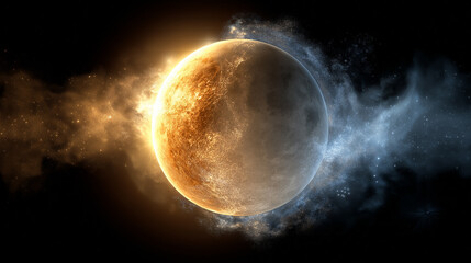 Naklejka premium Collision of cosmic bodies.